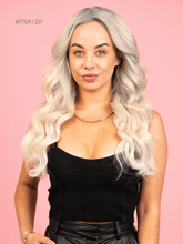 Load image into Gallery viewer, Tape- in Ash Blonde Hair Extensions after front