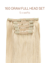 Load image into Gallery viewer, Clip-in Ash blonde Hair Extensions clips