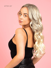 Load image into Gallery viewer, Tape- in Ash Blonde Hair Extensions after side
