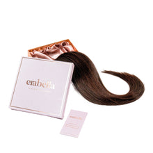 Load image into Gallery viewer, Tape- in Dark Brown Hair Extensions in box