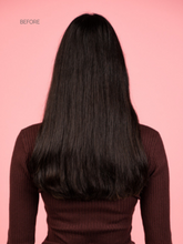Load image into Gallery viewer, Clip-in Dark Brown Hair Extensions before back