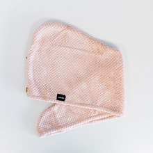 Load image into Gallery viewer, Hair towel Dusty pink laying down