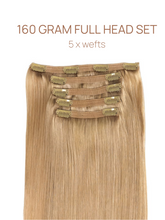 Load image into Gallery viewer, Clip-in Dark Brown Hair Extensions clips