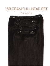 Load image into Gallery viewer, Clip-in Dark Brown Hair Extensions clips