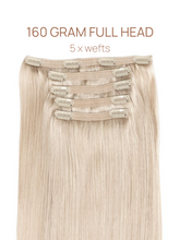 Load image into Gallery viewer, Clip-in Dark Brown Hair Extensions clips