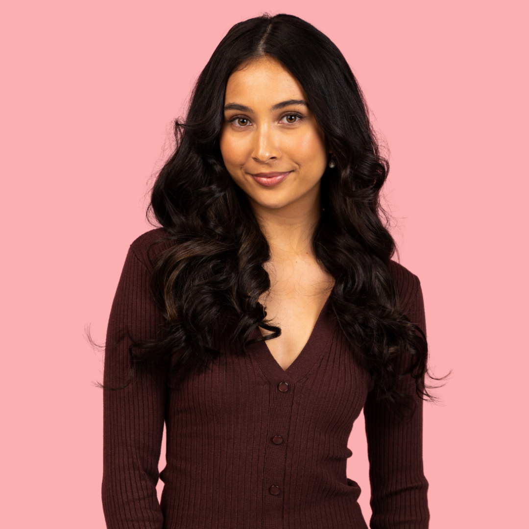 Clip-in Off Black Hair Extensions model