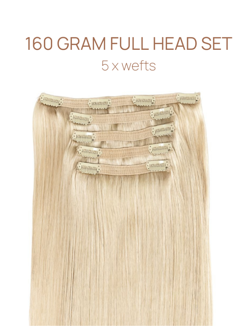 Clip-in Ash blonde Hair Extensions clips