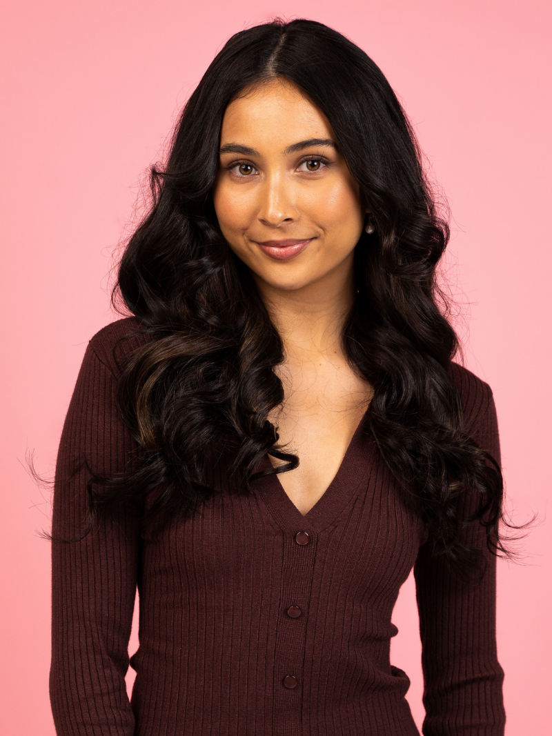 Tape- in Off Black Hair Extensions after front