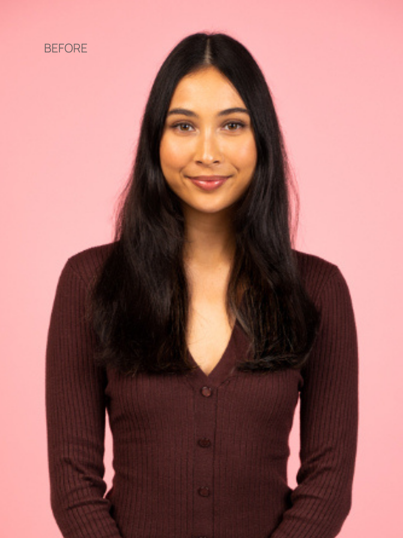 Clip-in Dark Brown Hair Extensions before front