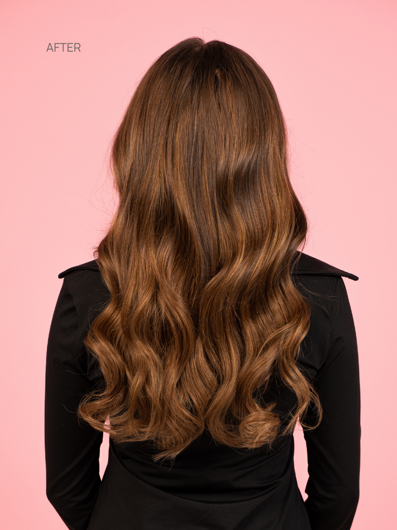 Tape- in Chestnut Brown Hair Extensions after back