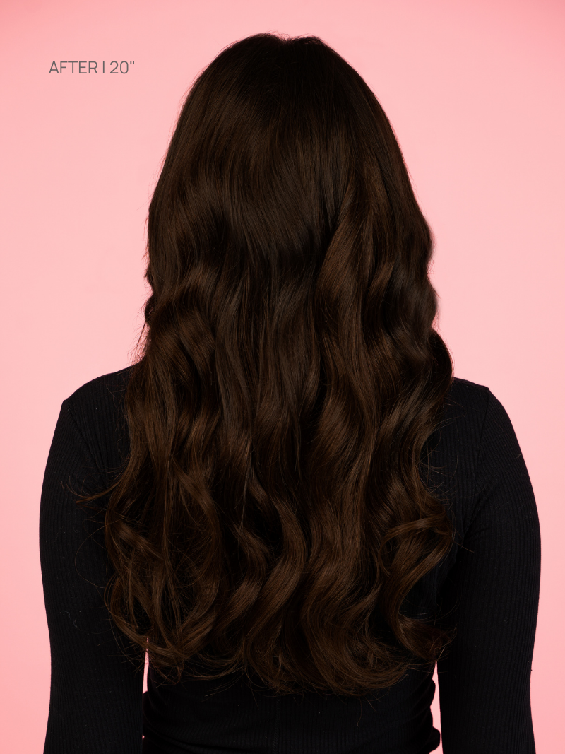 Clip-in Dark Brown Hair Extensions after back