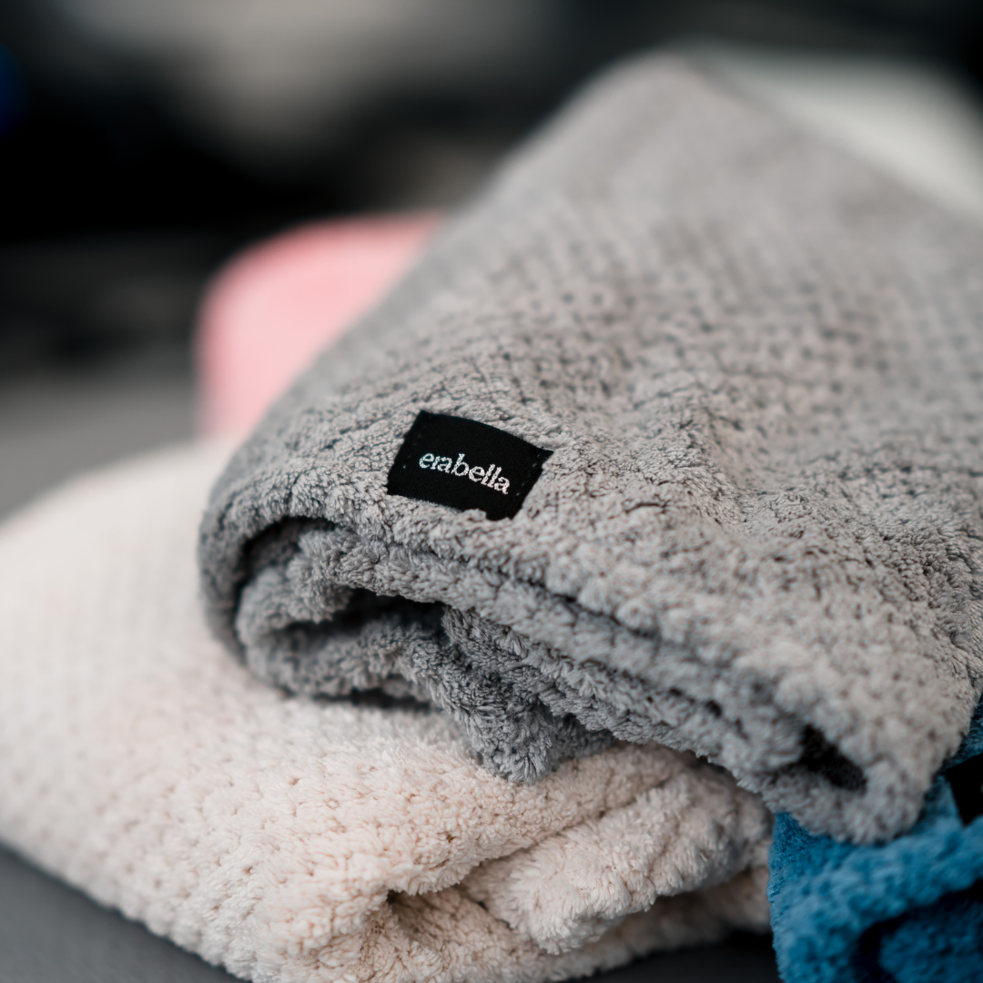 Hair towel Grey folded