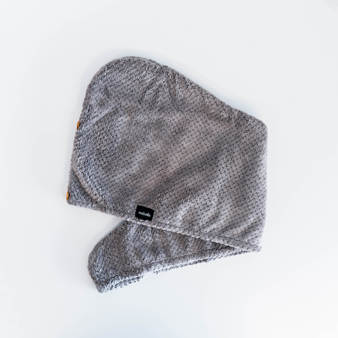 Hair towel Grey laying down
