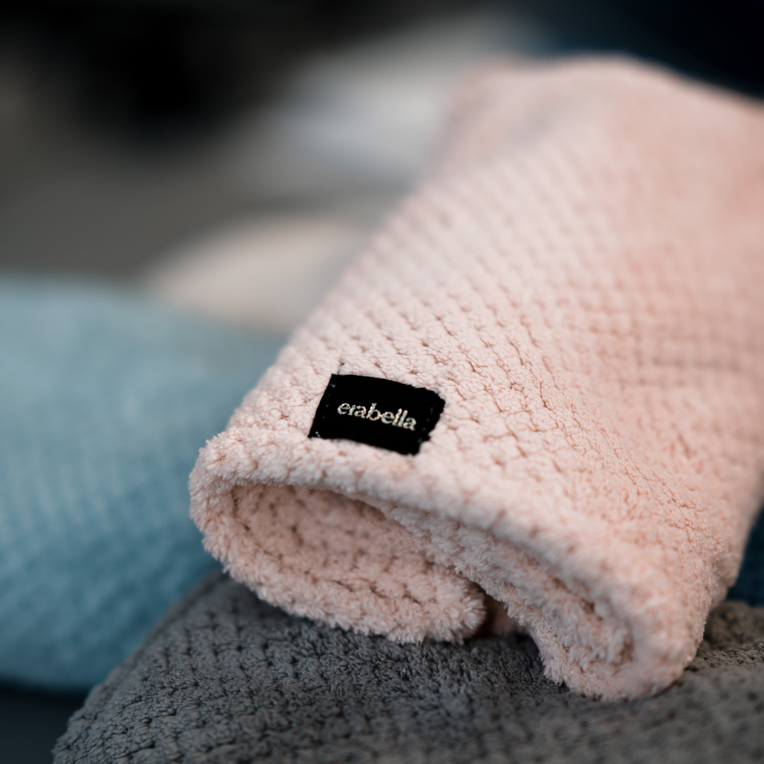 Hair towel Dusty pink folded