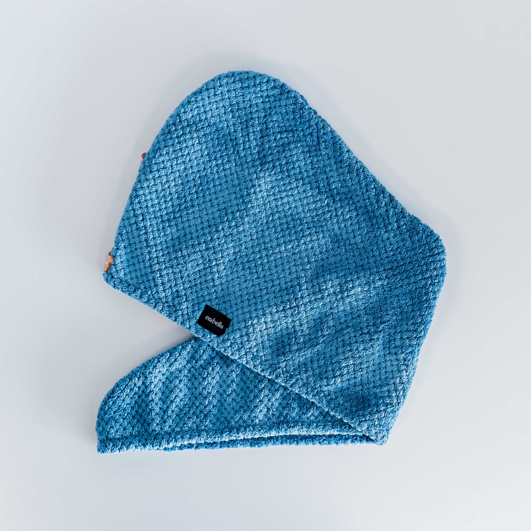 hair towel blue