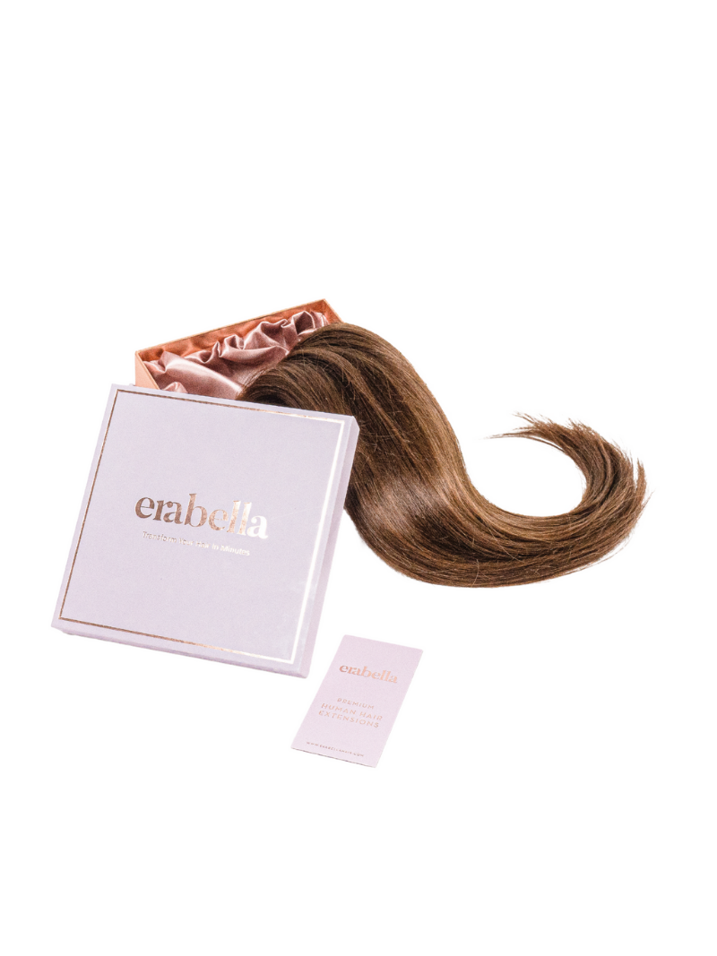 Tape- in Chestnut Brown Hair Extensions in box