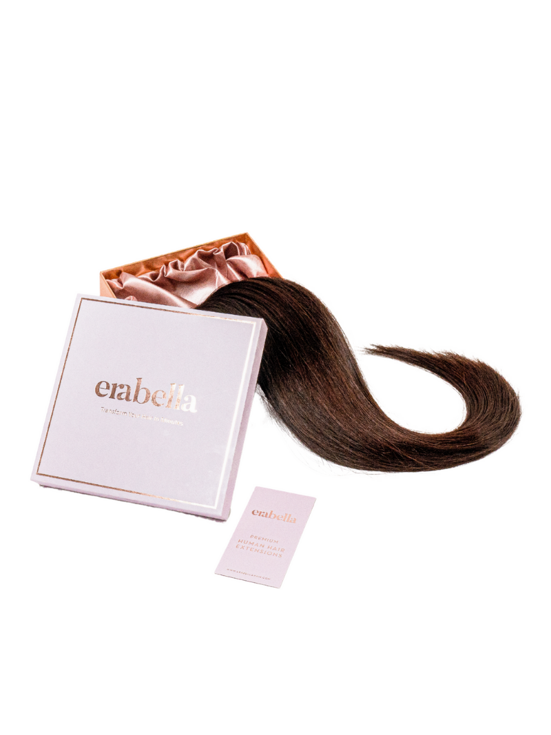Clip-in Dark Brown Hair Extensions in box