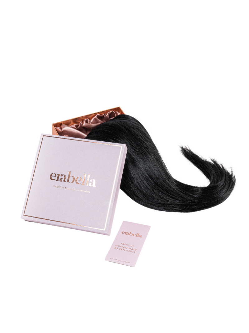 Clip-in Dark Brown Hair Extensions in box
